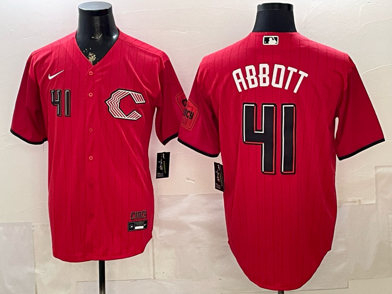 Men Cincinnati Reds #41 Abbott red Nike 2026 MLB Jersey 0518003